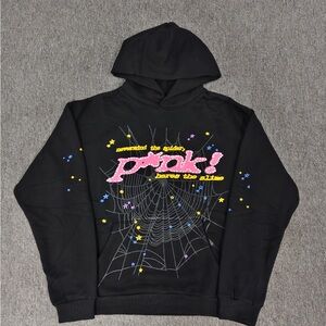 Spyder Black Hoodie with Pink and Yellow Accents